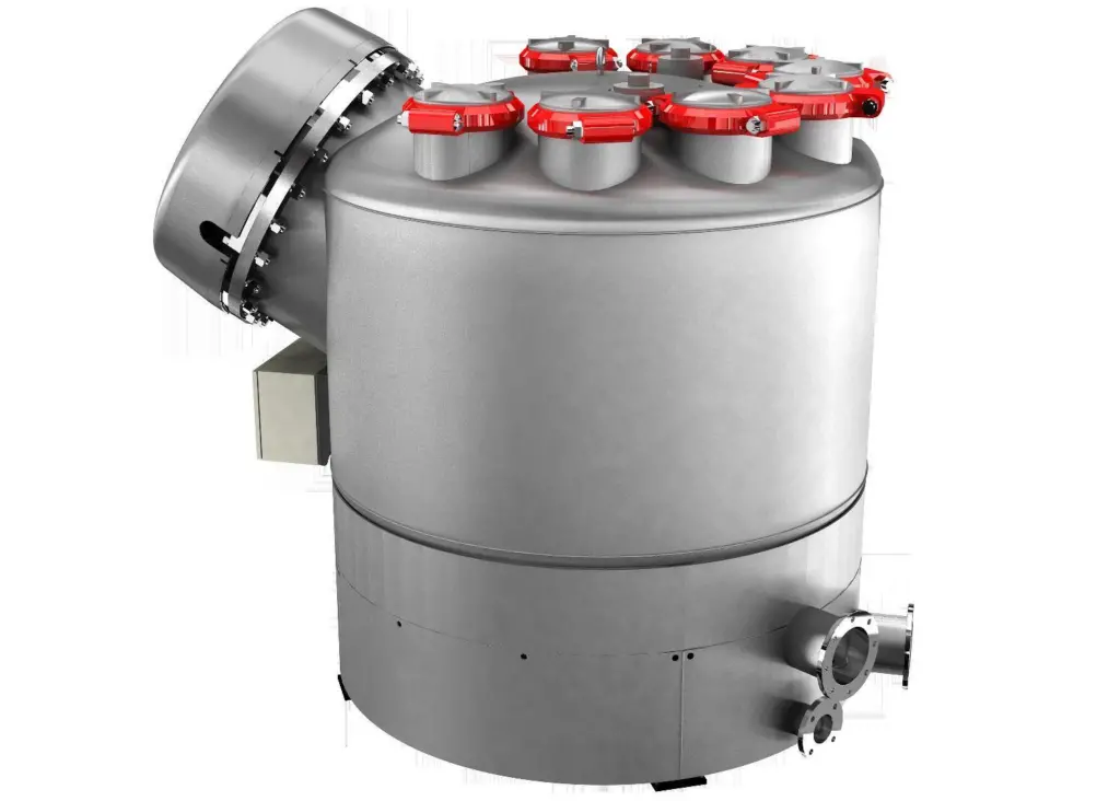 The BWT 500i integrated ballast water treatment from Wärtsilä, combines filtering and ultraviolet treatment in the same housing.