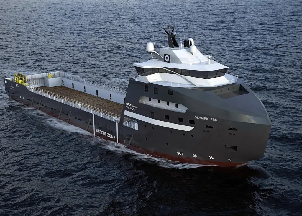 Image of the LNG powered PSV ordered by Olympic Shipping