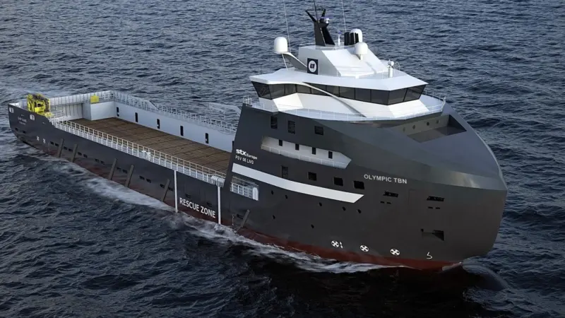 Image of the LNG powered PSV ordered by Olympic Shipping
