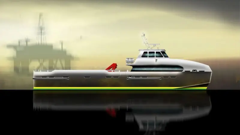 Artist impression of the 30m crewboats designed by Incat Crowther