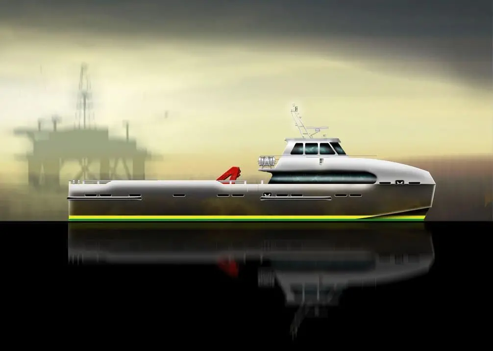 Artist impression of the 30m crewboats designed by Incat Crowther