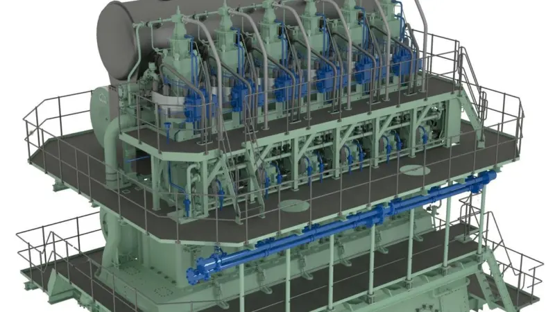 Graphical rendering of MAN Diesel & Turbo’s 6S70ME-GI engine