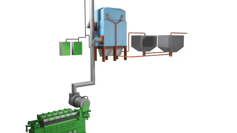 Simplified illustration of an MAN Diesel & Turbo engine with a DryEGCS system