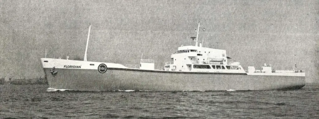 The ‘Floridian’, believe it or not, was a container ship, 1960-style.