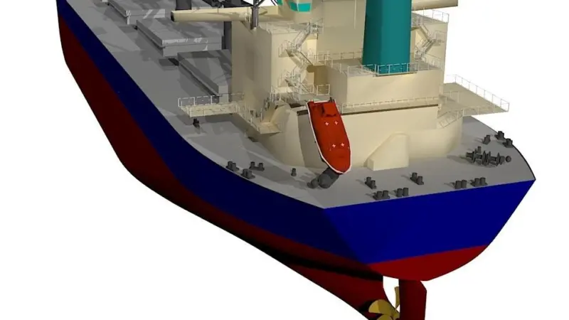 Computer generated image of Mitsui’s new bulk carrier design