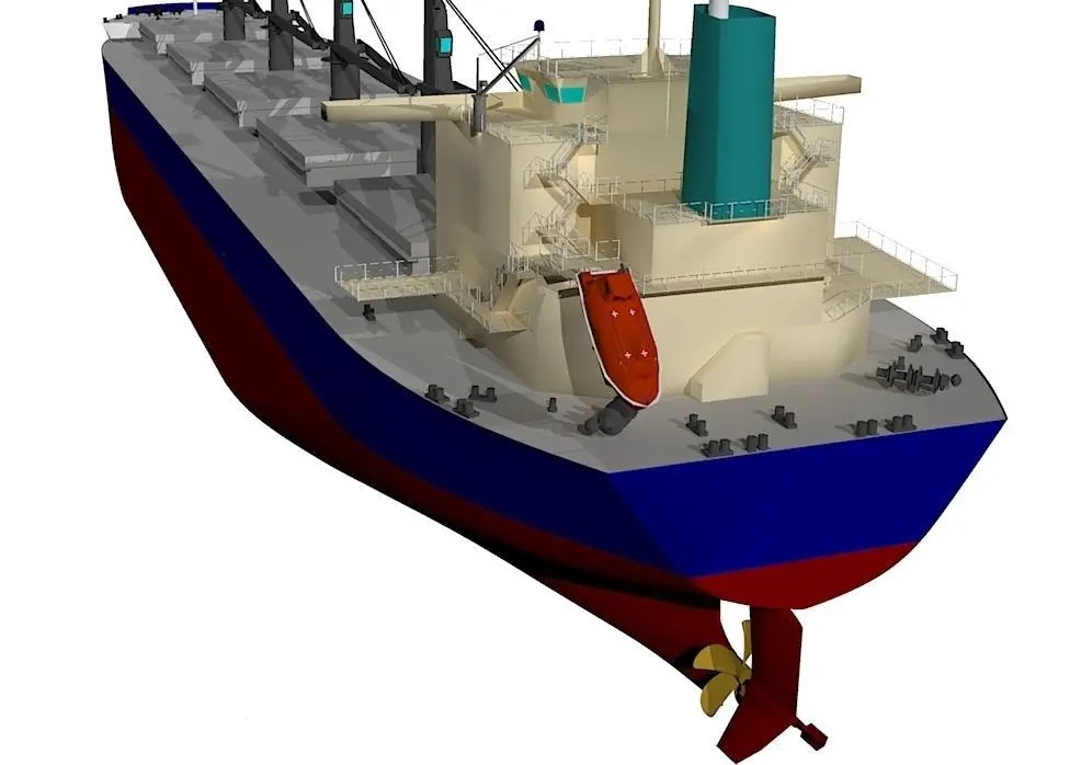 Computer generated image of Mitsui’s new bulk carrier design