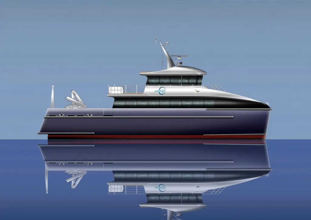Artist impression of the 24m catamaran research vessel
