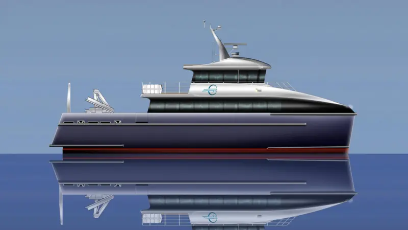 Artist impression of the 24m catamaran research vessel