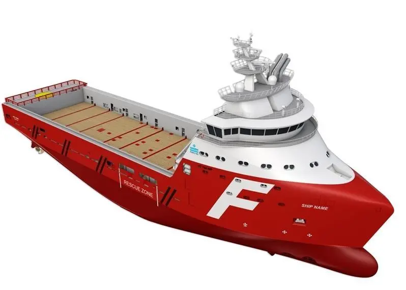 The new UT 754 WP wavepiercing PSV design from Rolls-Royce, the first example of which has been ordered by Farstad