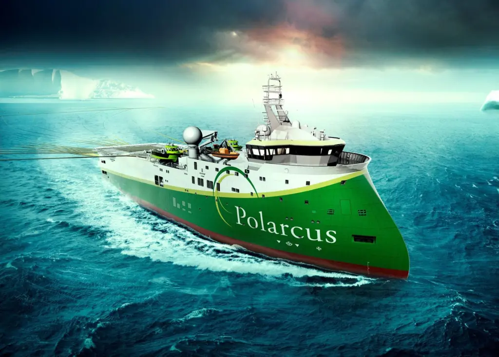 Computer generated image of the SX134 seismic vessels ordered by Polarcus