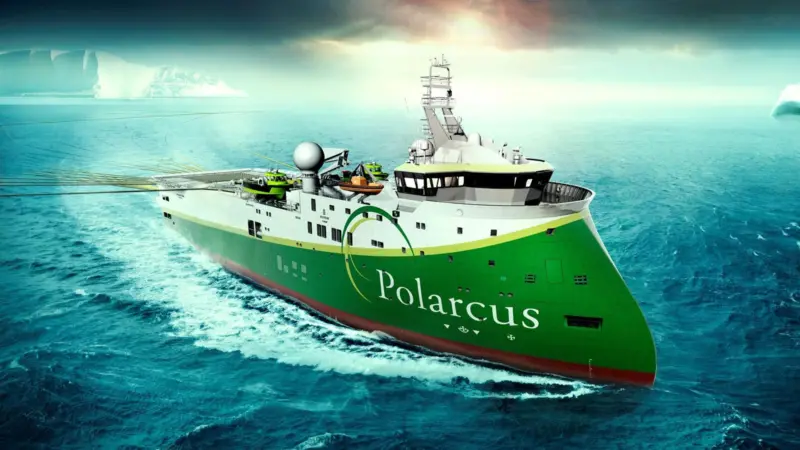Computer generated image of the SX134 seismic vessels ordered by Polarcus