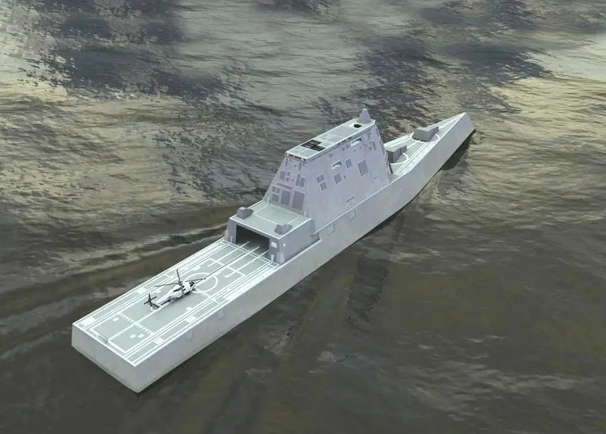 Rendering of the MT30-powered Zumwalt class destroyer for the US Navy