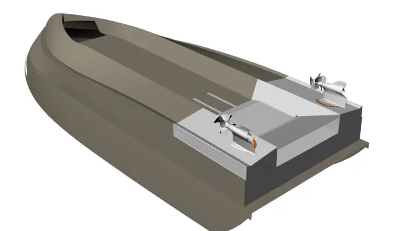Underside of hull, ASV17 monohull