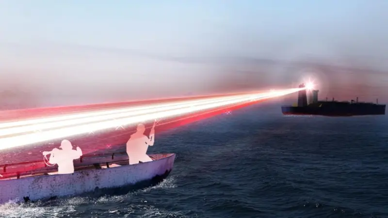 Artist impression of the anti-pirate laser device