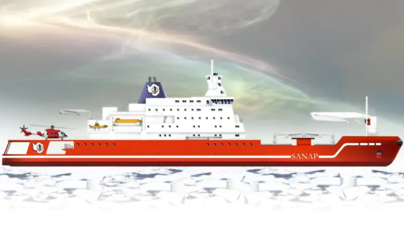 Artist impression of the Antarctic research and supply vessel ordered by South Africa