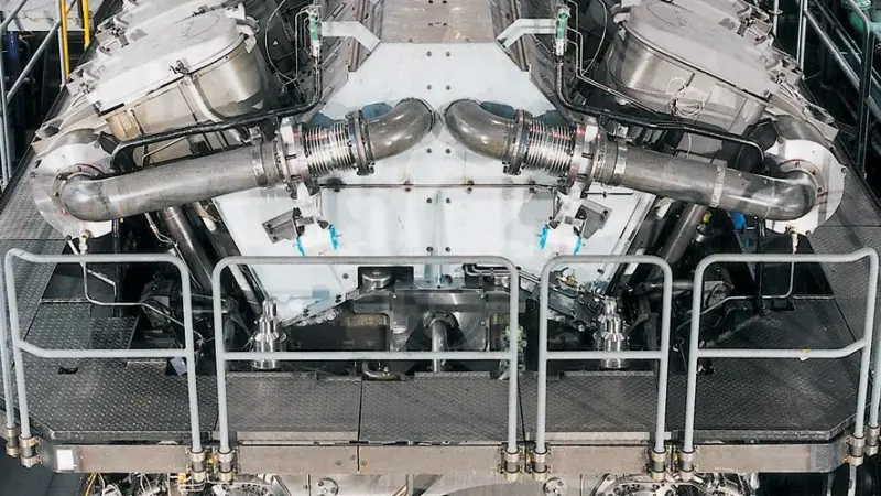 One of the two engine rooms of the MAN 48/60CR-powered ro-pax ferry for Tunisia