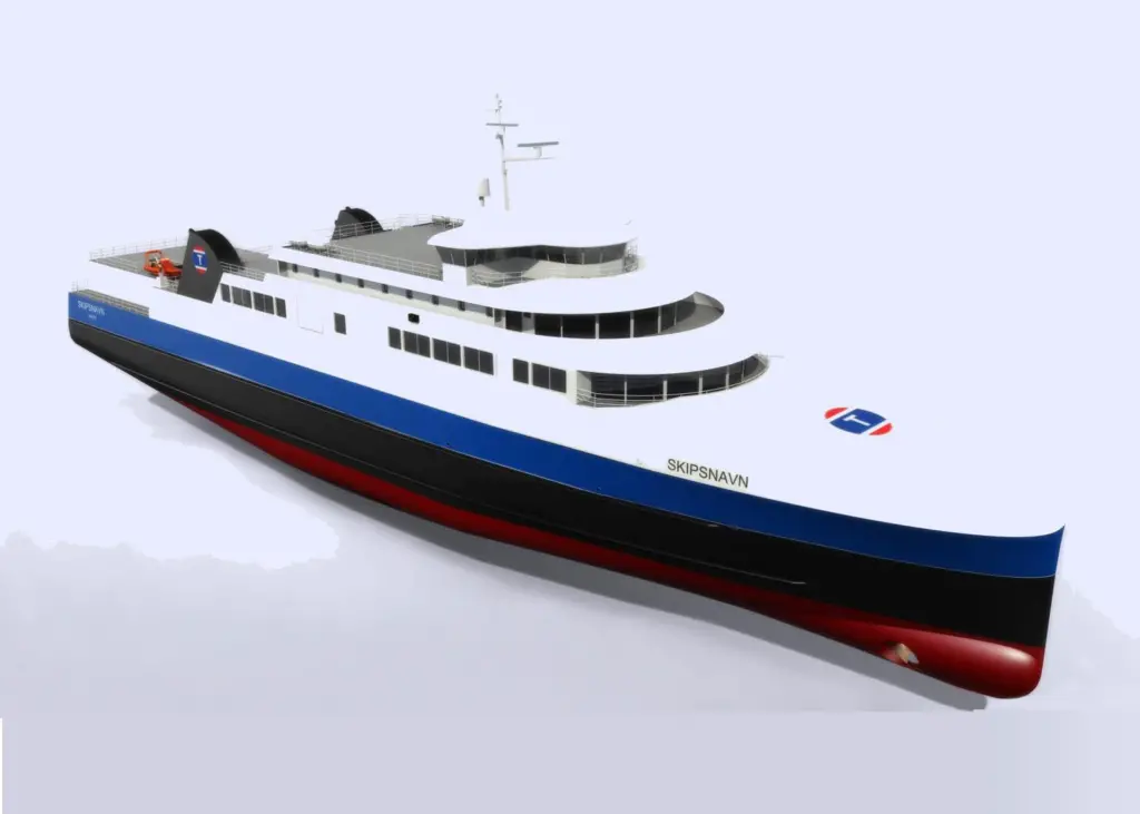 Artist’s impression of the new gas fuelled ferries for Vestfjorden in Norway