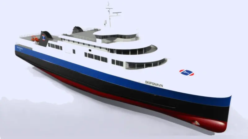 Artist’s impression of the new gas fuelled ferries for Vestfjorden in Norway