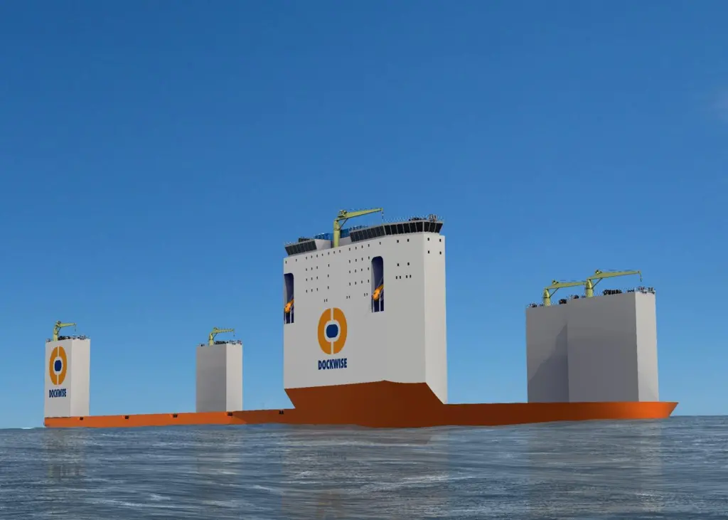 Computer generated image of the ‘Type 0’ semi-submersible heavy lift vessel ordered by Dockwise