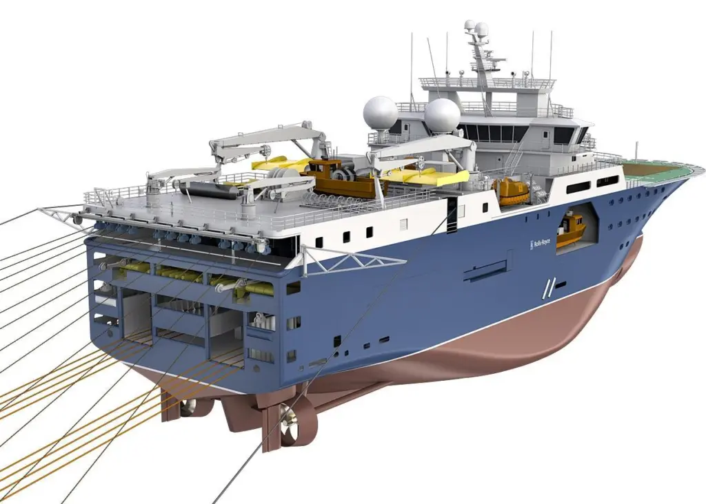 Image of the UT 830 CD Rolls-Royce designed seismic research vessel
