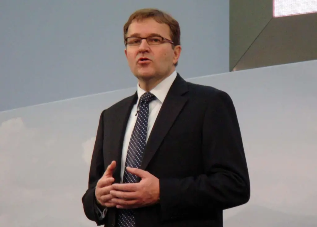 Maersk Line CEO Eivind Kolding introducing the Triple-E concept in London on 21 February