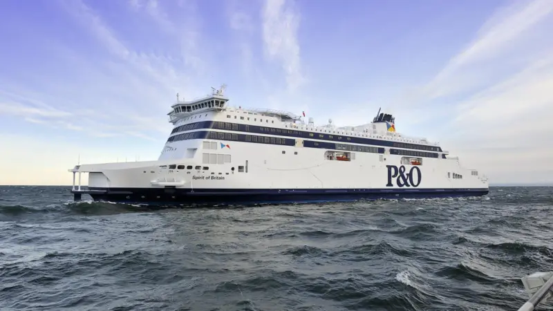 ‘Spirit of Britain’, the largest ferry ever designed for the Dover Strait, undergoing sea trials