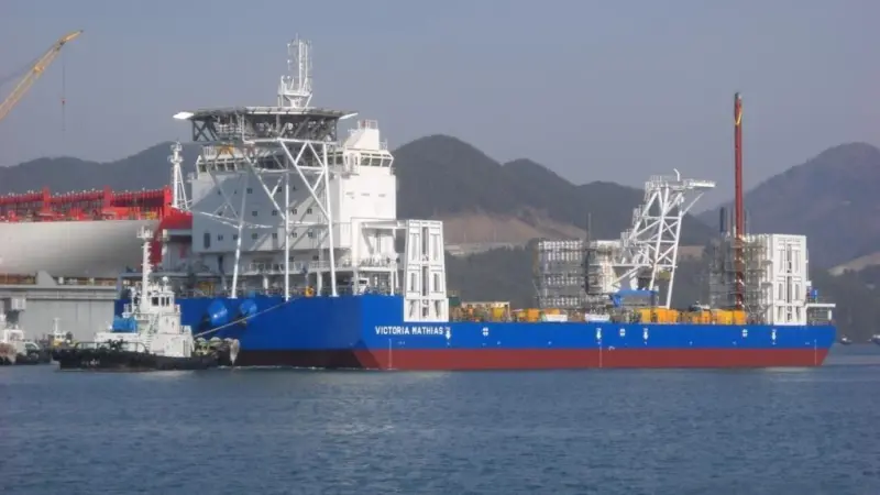 ‘Victoria Mathias’, first of two wind farm installation ships for RWE