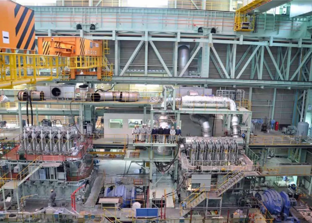 The first Tier-III-compliant, two-stroke engine – an MAN B&W 6S46MC-C8 type – pictured at Hitachi’s Ariake works.