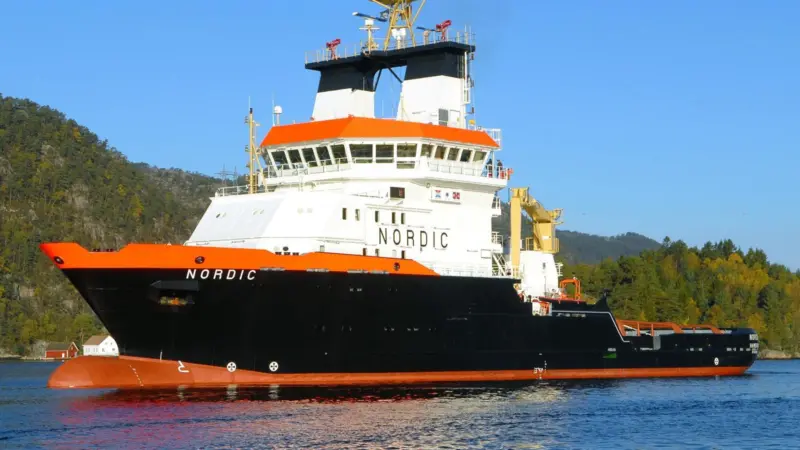 ‘Nordic’ is an emergency towing vessel designed to protect the German North Sea coastline,with a top speed of 20 knots and 200 tonnes bollard pull