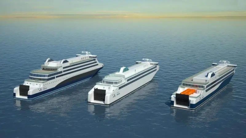 Three very dissimilar IMC ferries, however all based on one parametric design model. Freedom of choice includes fuel options such as LNG, to comply with future emission rules