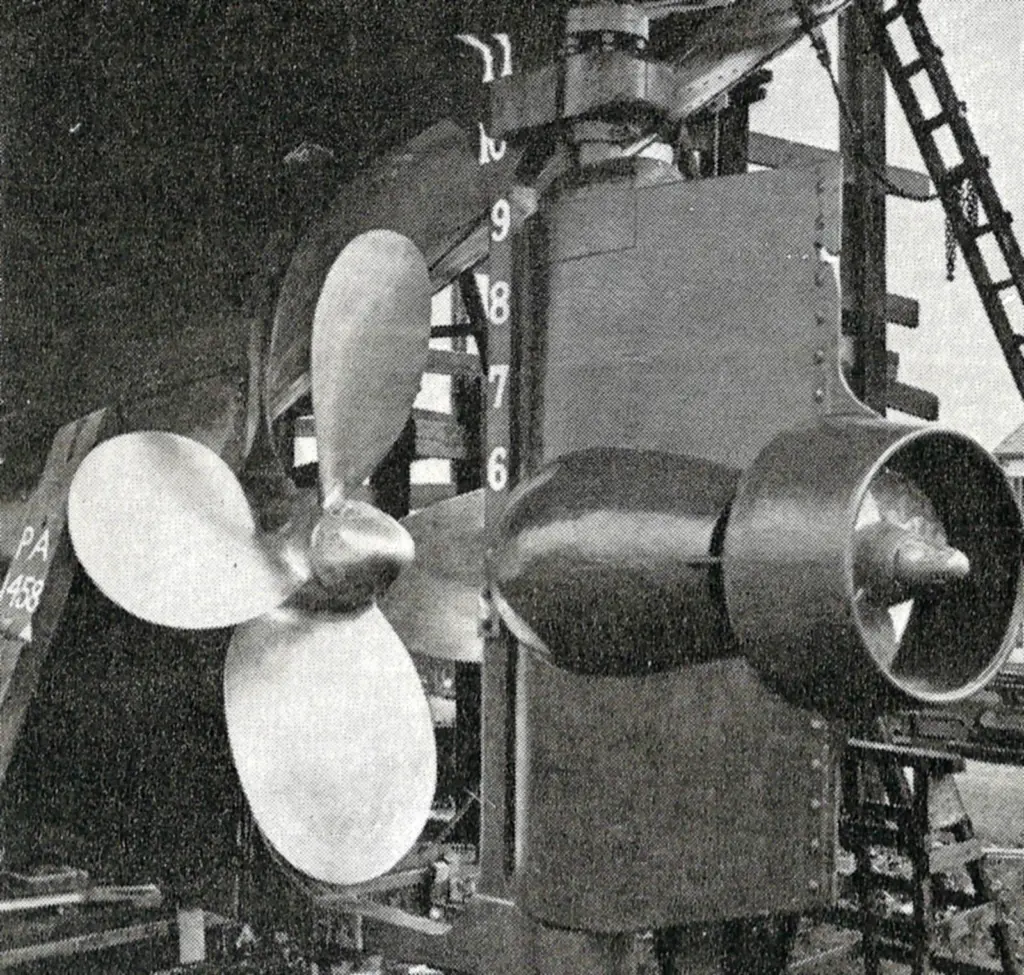 The Pleuger active rudder, fitted to a fishery ship for enhanced station-keeping and steering