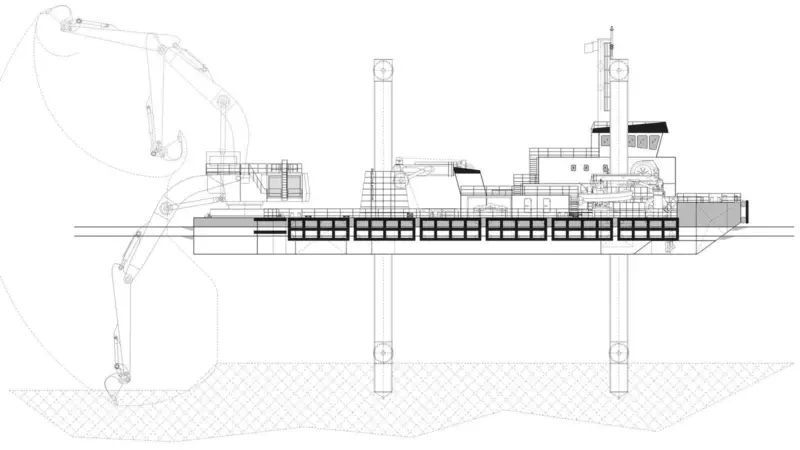 General arrangement of the new dredger ordered by the Panama Canal Authority from IHC Merwede