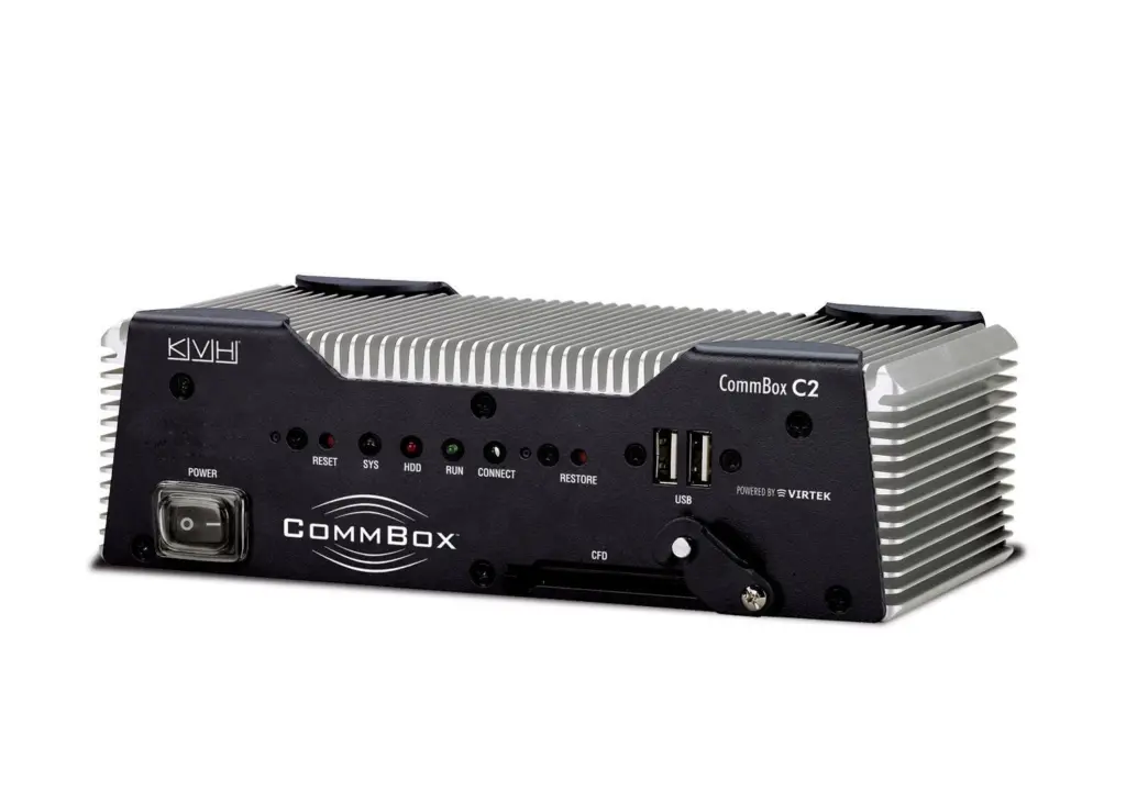 KVH's CommBox offers network management for commercial mariners via its two hardware options, the R8 and C2 (pictured)