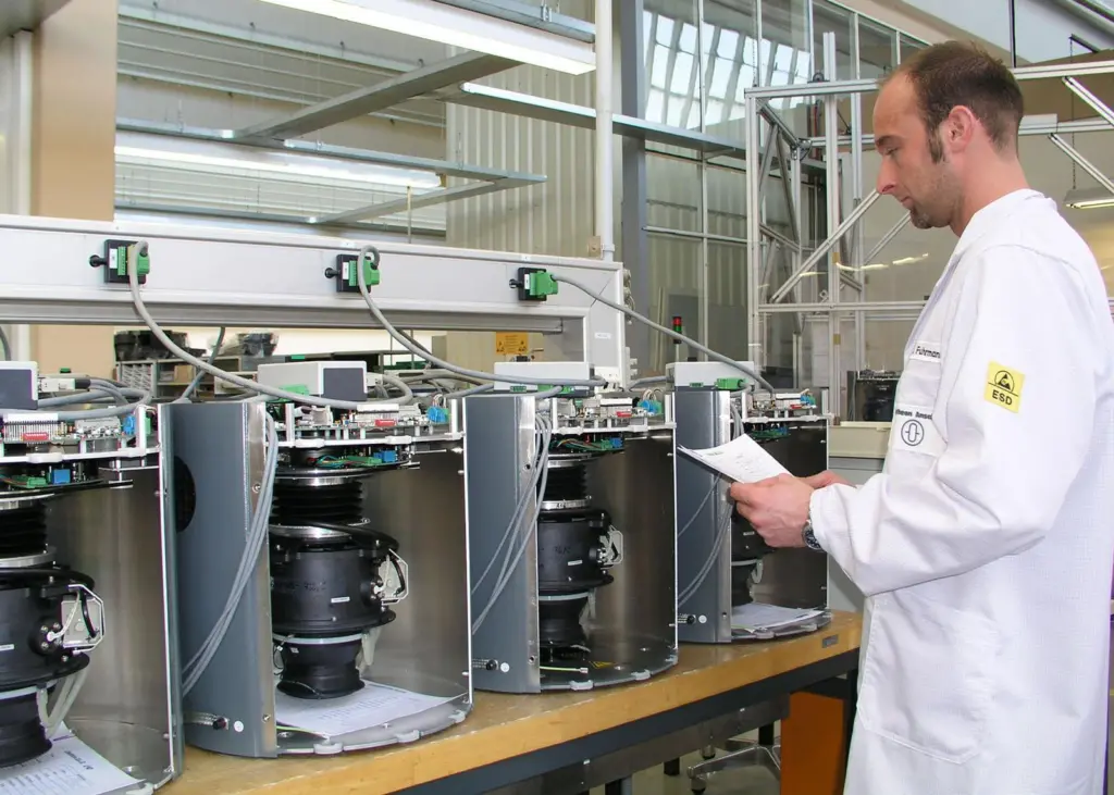 Testing of Standard 22 gyro compasses at Raytheon Anschütz in Kiel, Germany