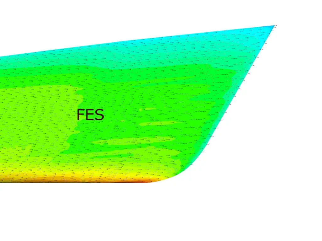 Surface velocity and velocity vectors on the surface of FES