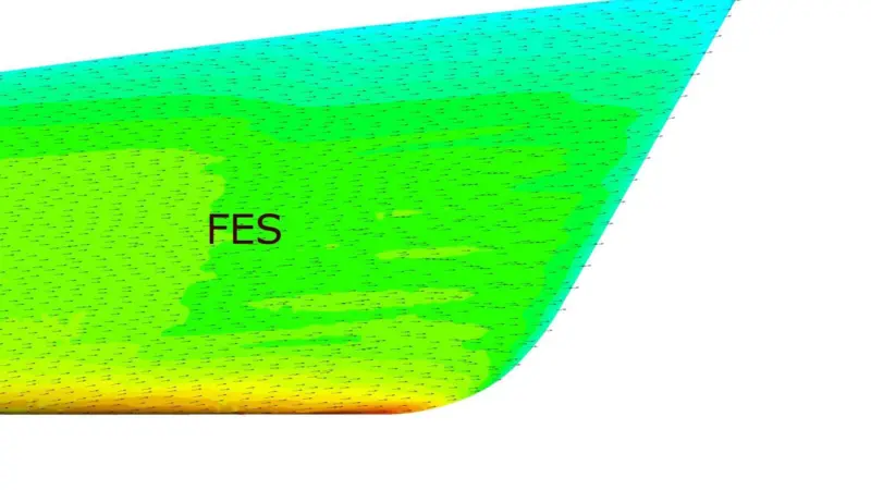 Surface velocity and velocity vectors on the surface of FES