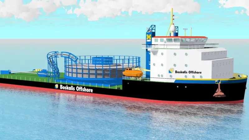 Graphic of the Boskalis cable layer vessel concept
