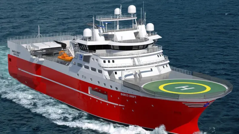 Sanco Shipping, Norway has ordered a seismic vessel which will be powered by four MAN 8L32/40 engines (picture: Sanco Shipping)
