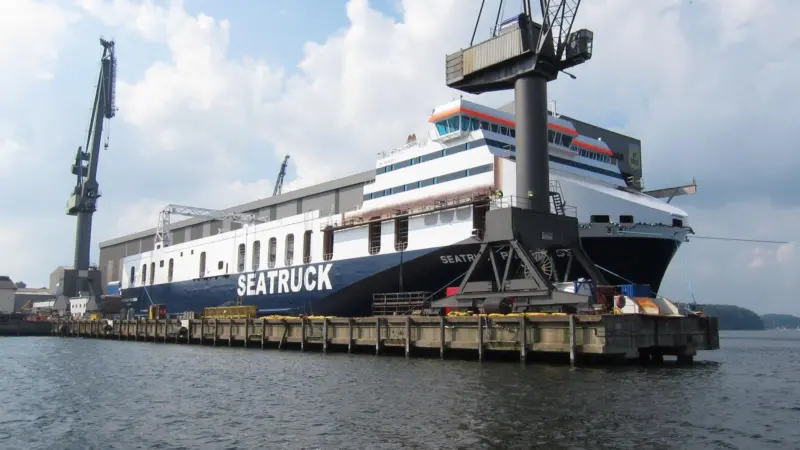 'Seatruck Progress' - first of four German ships for England