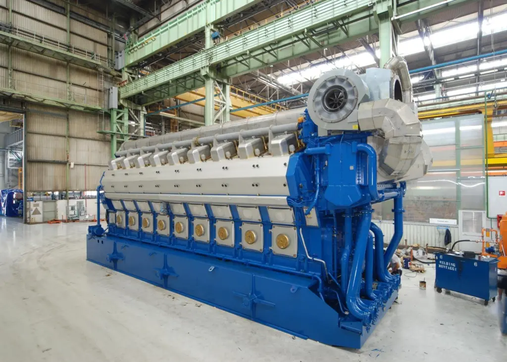 A Wartsila 50DF engine, the largest size in the dual fuel portfolio