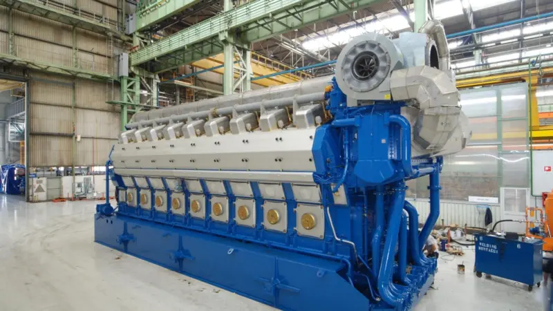 A Wartsila 50DF engine, the largest size in the dual fuel portfolio