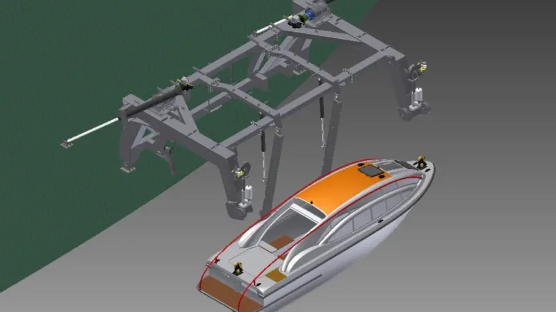 Rendering of Vestdavit system