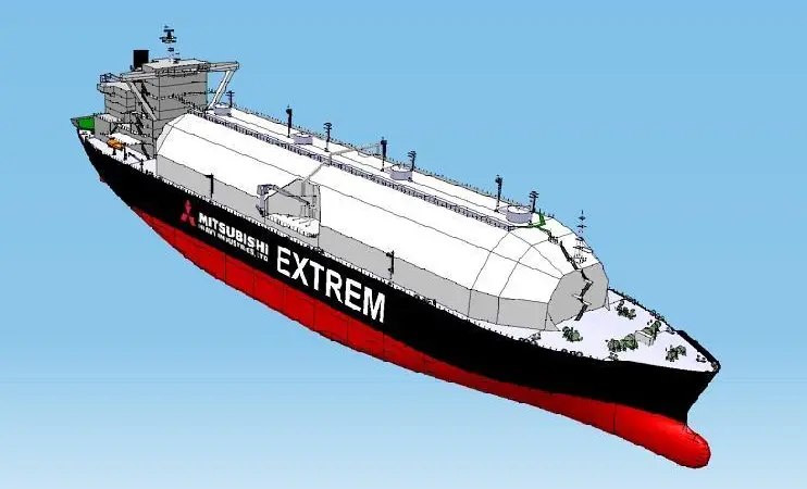 Conceptual drawing of ‘Extrem’, the new-generation LNG carrier developed by MHI