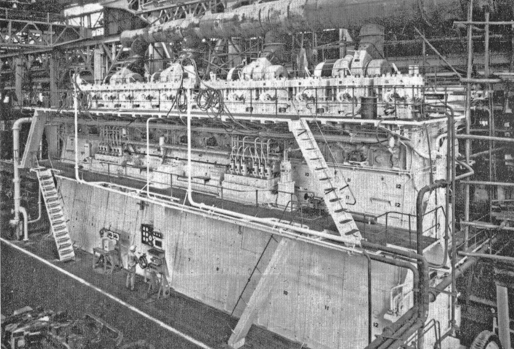 This Mitsubishi-built, MAN-designed, unit was the first large-bore 12-cylinder Diesel engine to be delivered
