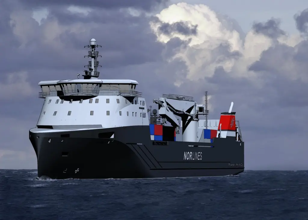 Rendering of the 'green' LNG-fuelled ships ordered by Nor Lines