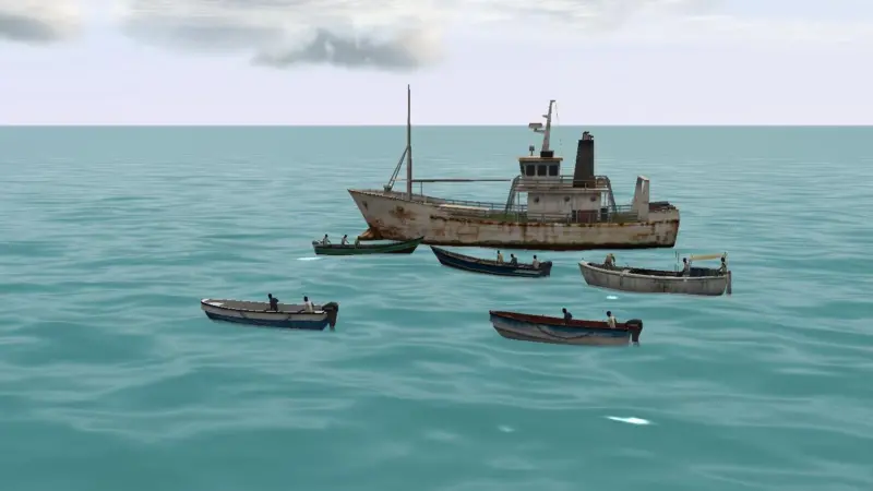 'Pirate' vessels as seen on the Transas simulator