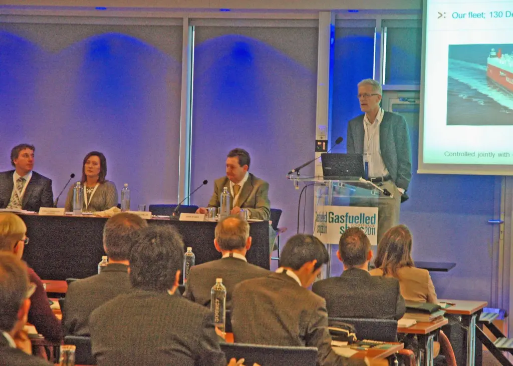 Per A Brinchman, technical manager of Wilh Wilhelmsen, delivers the keynote address