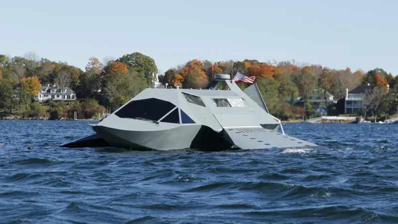 The revolutionary new surface/sub-surface platform ‘Ghost’ during recent sea trials. (PRNewsFoto/Juliet Marine Systems, Michael Eudenbach)
