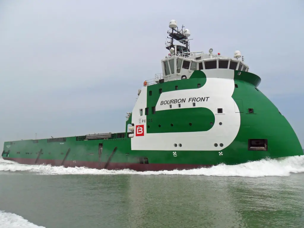 ‘Bourbon Front’ on its way to the North Sea (image: Bourbon)