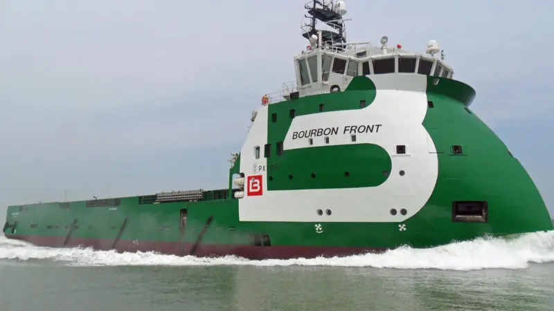 ‘Bourbon Front’ on its way to the North Sea (image: Bourbon)